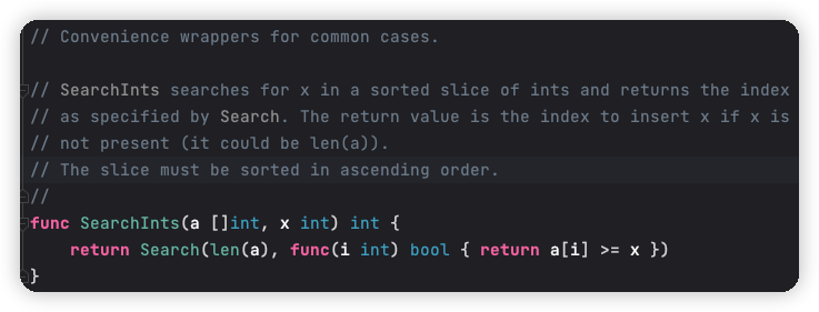 sort.SearchInts