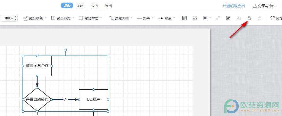 WPS PPT将流程图进行部分锁定的方法