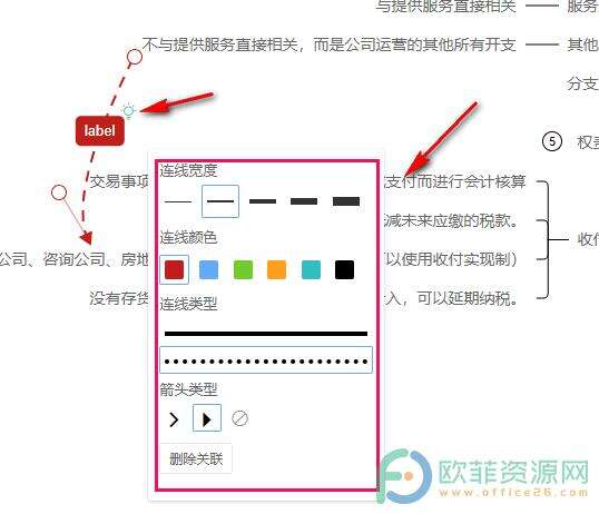 WPS PPT在思维导图中修改关联连线样式的方法